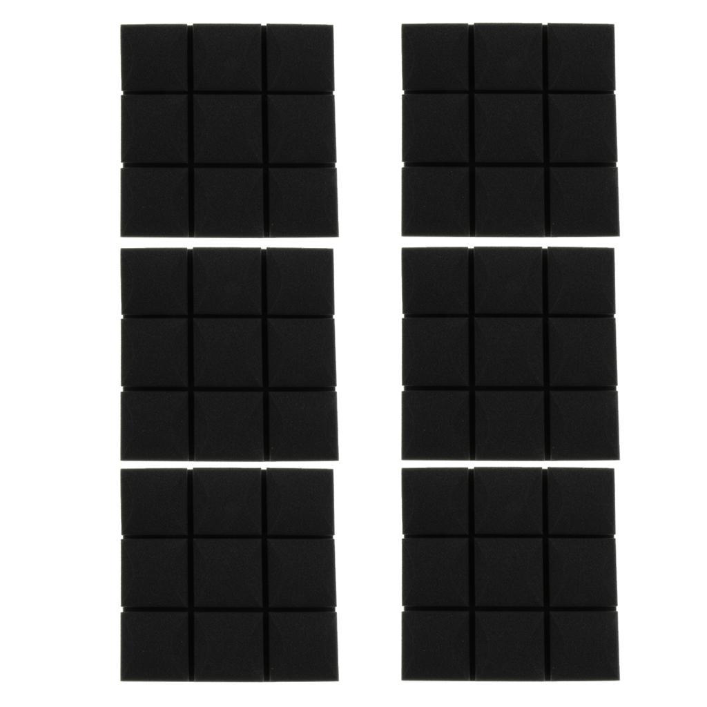 6pcs Acoustic Foam Sound Absorption Panels for Home Audio Equipment Black