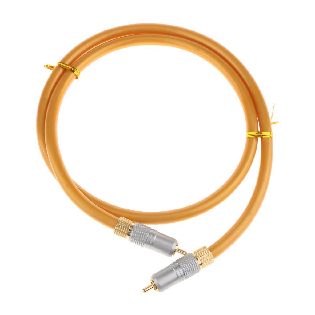 Gold 75 Ohm Premium Plated Digital Coaxial RCA Cable Male to Male 1m