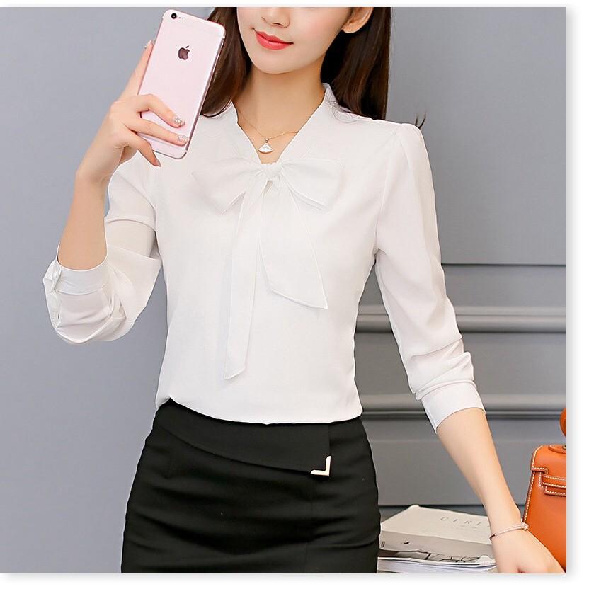 Áo kiểu nữ tay dài quý phái mẫu