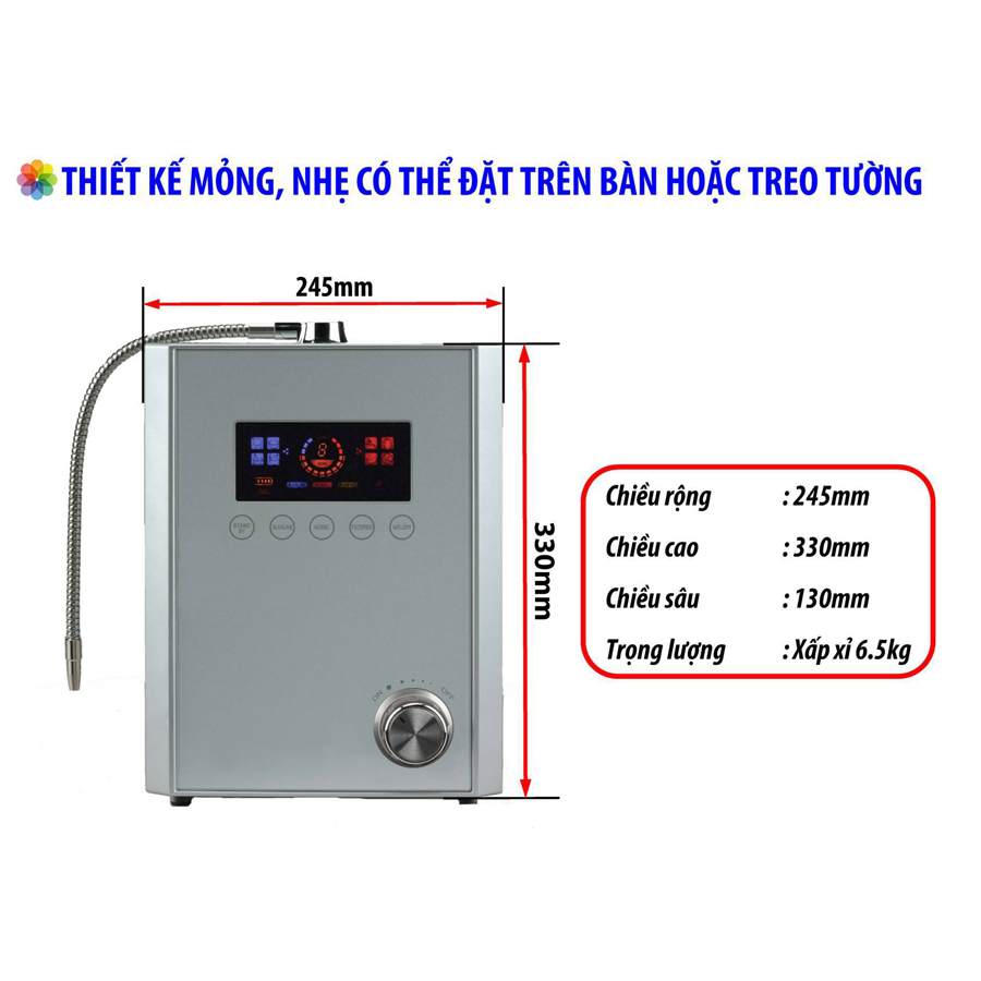 Máy lọc nước điện giải ion kiềm giàu Hydro model SM-V1 IONIA Hàn Quốc (Hàng Chính Hãng)