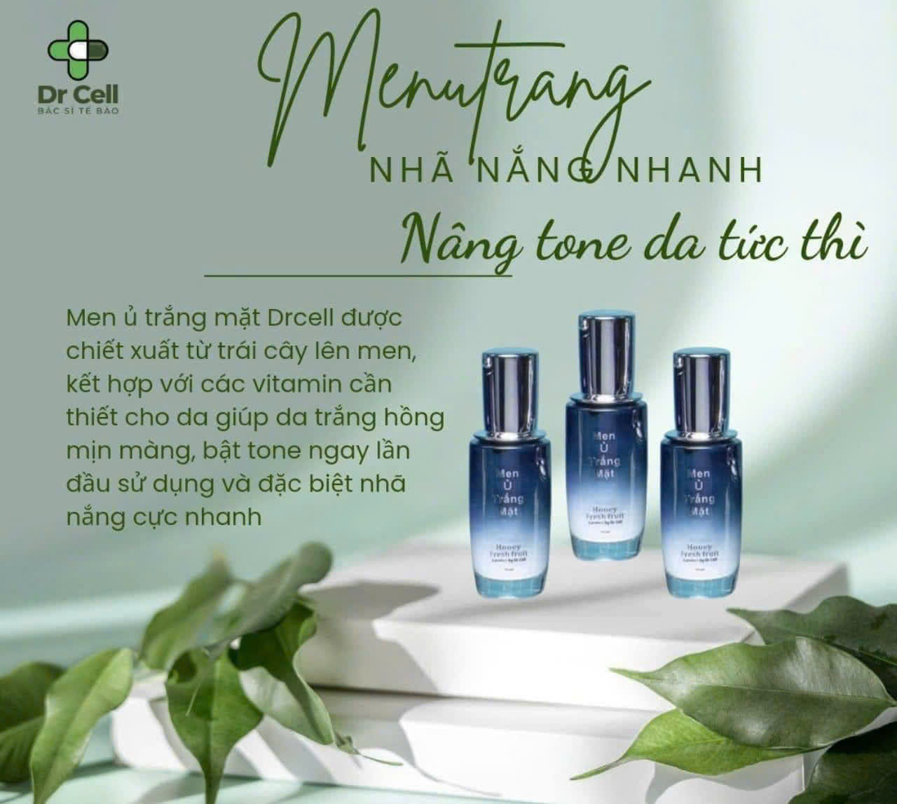 Men Ủ Trắng Mặt DR CELL 50g nhả nắng làm trắng da hỗ trợ mờ thâm nám - Hàng Chính Hãng