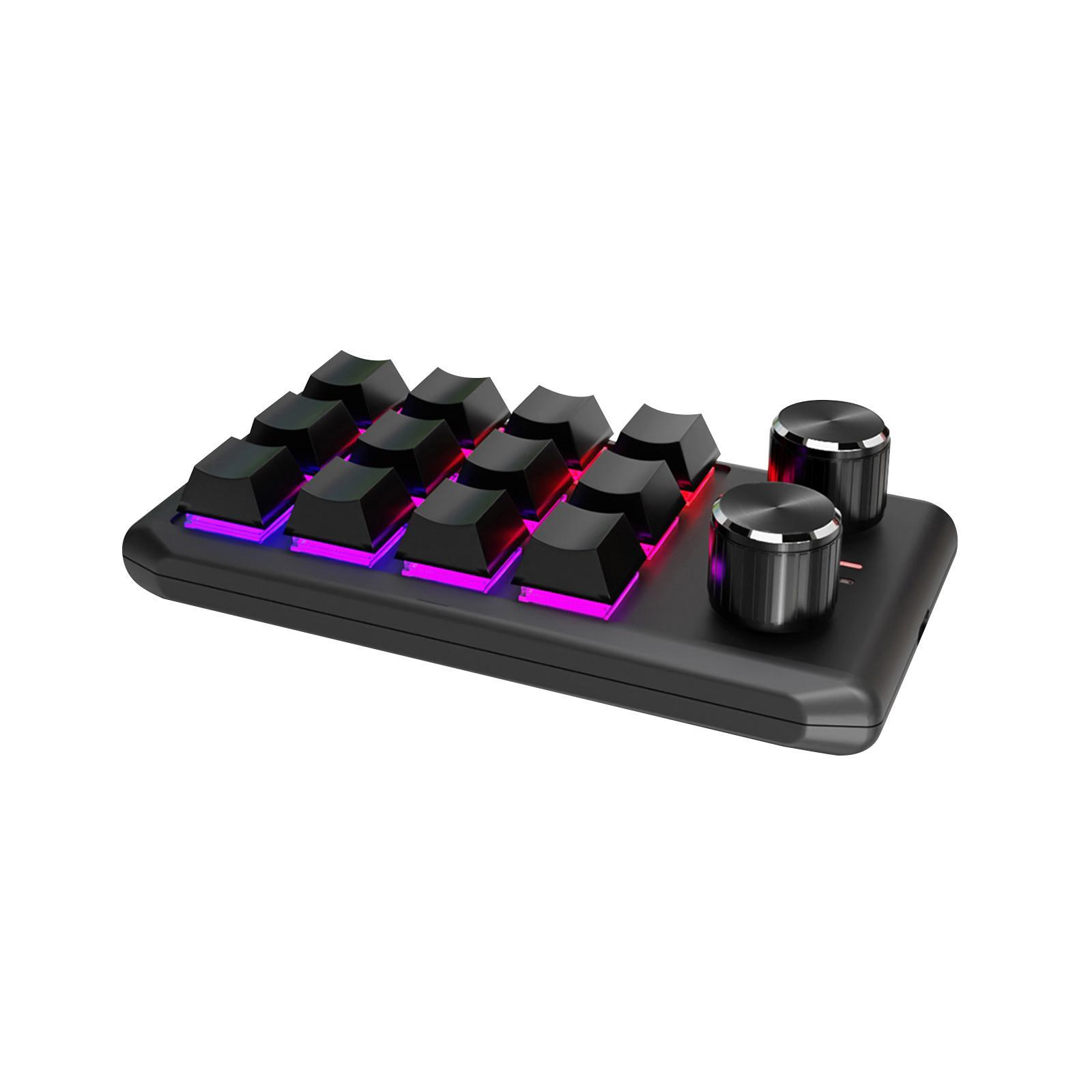 Mechanical Keyboard RGB Non Slip Program Keys 12 Key for  Office