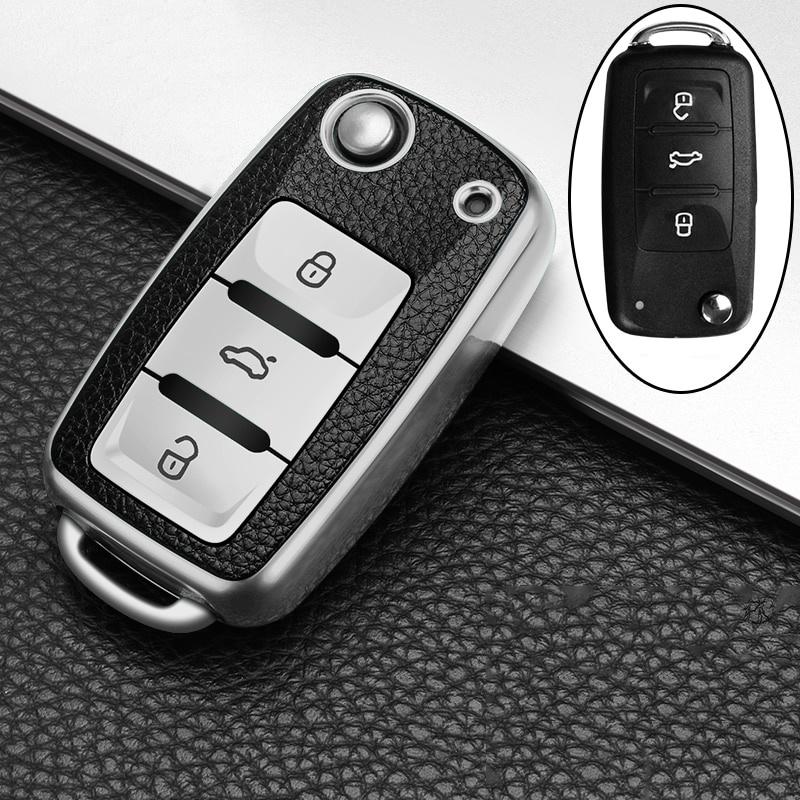 Bao Da Chìa Khóa Xe Hơi Volkswagen Vw Polo Tiguan Passat B5 B6 B7 Golf Eos Scirocco Beetle Touran Touareg Lavida Jetta Mk6 Octavia