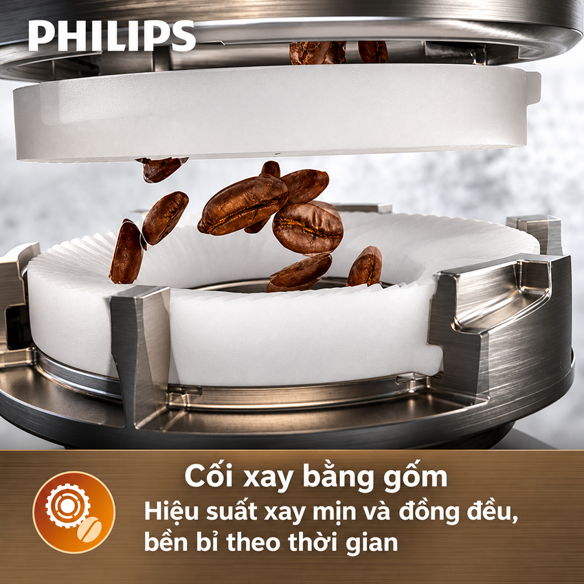 Máy pha cà phê Espresso, Americano tự động và Capuccino, Latte Serial 2200. Thương hiệu Hà Lan cao cấp Philips - EP2124/72. HÀNG CHÍNH HÃNG