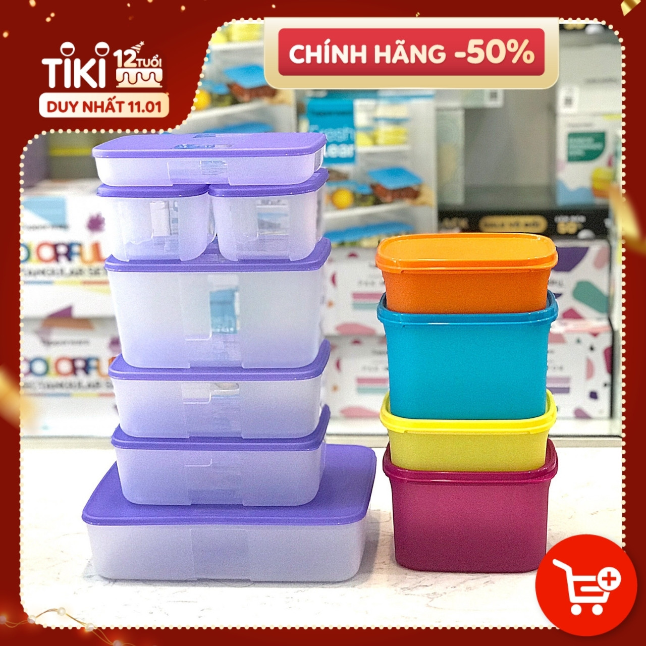 Combo hộp trữ đông, trữ mát Tupperware Colorful Freezermate Essential , HÀNG CHÍNH HÃNG