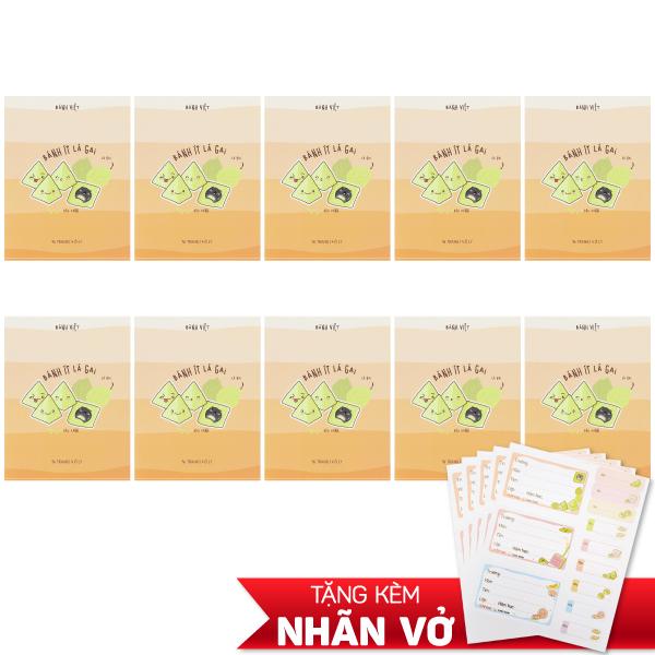 Combo 10 Tập Học Sinh Bánh Việt - Miền Nam - 4 Ô Ly - 96 Trang 80gsm - The Sun 03 - Bánh Ít Lá Gai - Tặng Nhãn Vở Kèm Sticker