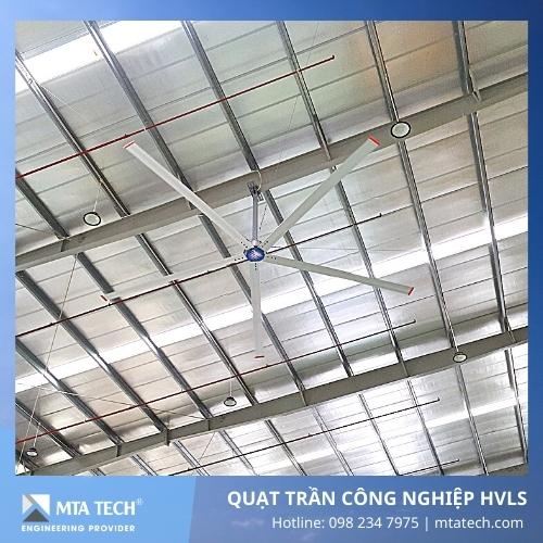 Quạt trần công nghiệp HVLS 4.5m - Quạt thông thoáng khí không gian lớn như: nhà xưởng, nhà máy, nhà thờ, kho hàng, phòng tập gym, trang trại. Yên tĩnh thị trường Nhật Bản