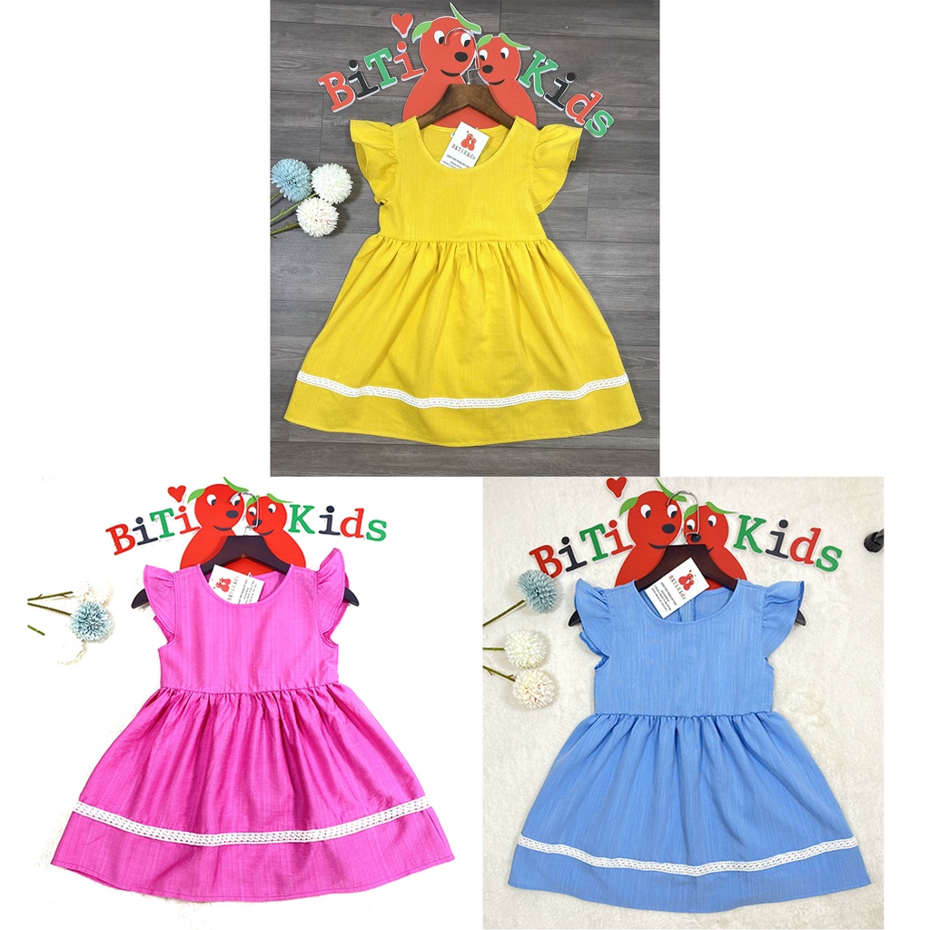 Đầm bé gái,váy trẻ em ,BITIKIDS, cánh tiên siêu yêu vải linen size 1 đến 8 tuổi.