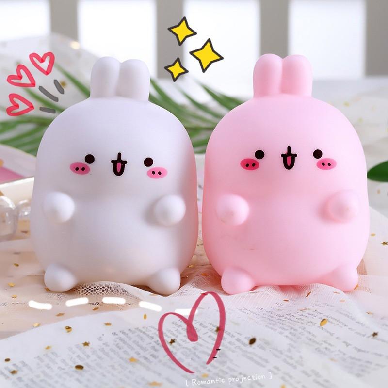 Đèn Ngủ Decor Phòng Dễ Thương Trang Trí Phòng Ngủ Phòng Khách Pin Hình Thỏ Cute 11x8x9 cm