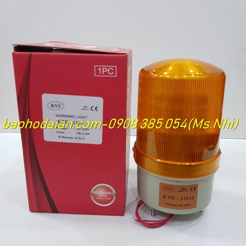 Đèn Xoay Báo Hiệu Có Còi Hú KTD 220V - 1101J- Hình thật, có sẵn