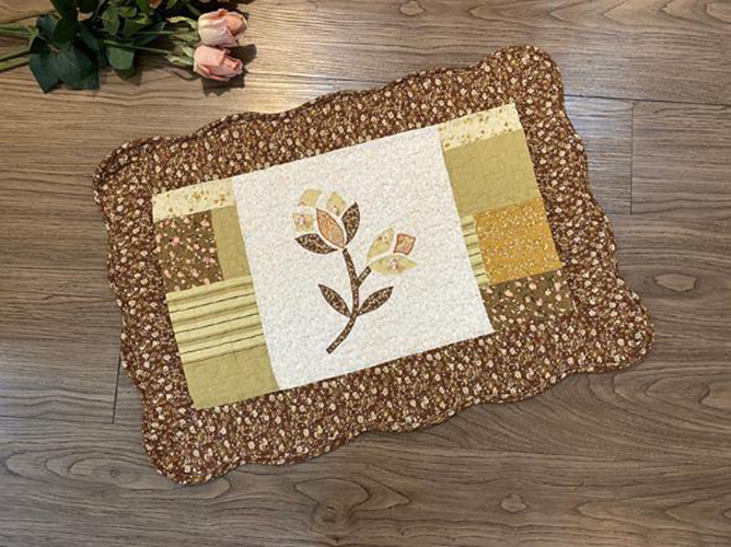 Thảm chùi chân 100% cotton thấm hút tốt, giặt máy , có mặt dưới chống trượt - Nâu cái nhà