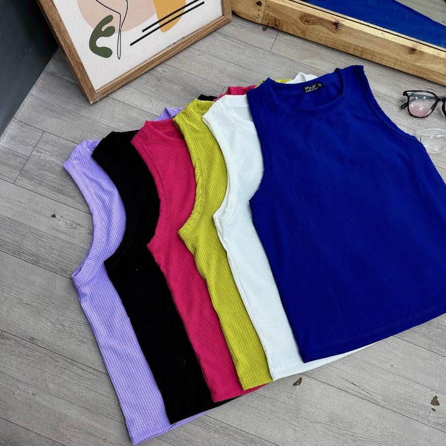 Áo croptop bigsize ba lỗ trơn không khoét nách sâu không lộ vòng một với nhiều màu để lựa chọn BIGSIZE CÔ NHỎ- G8 - Vàng chanh