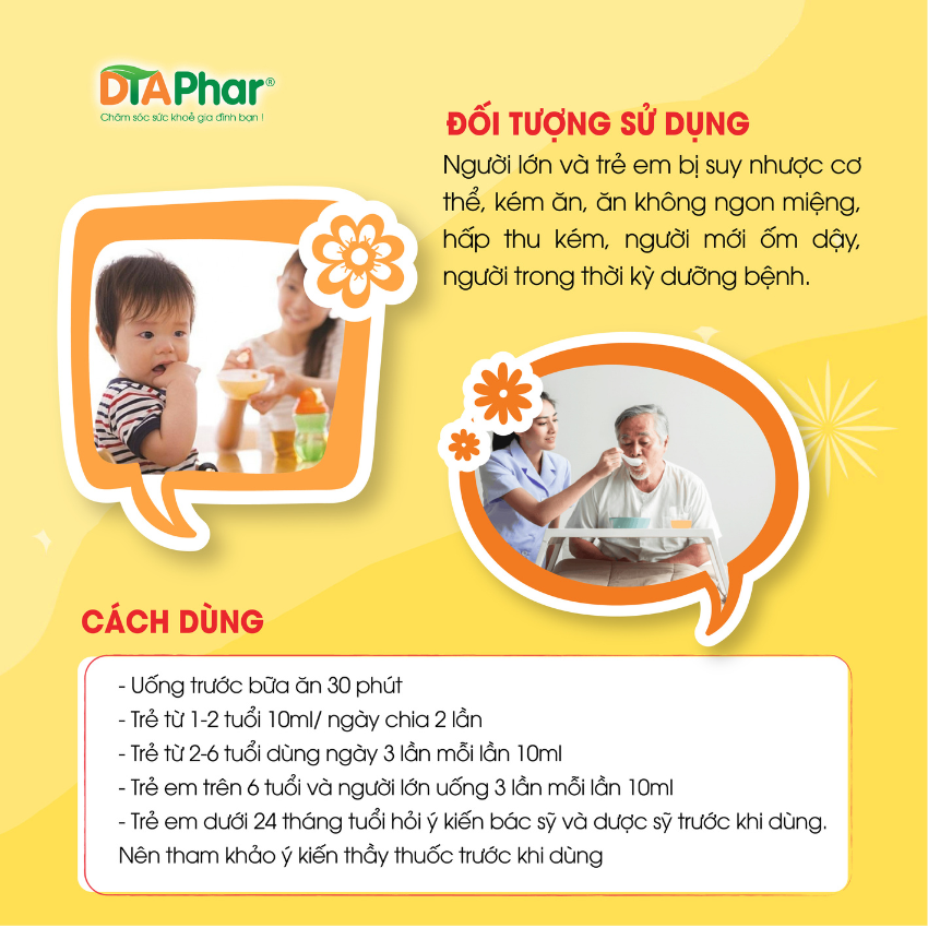 Siro uống Ăn Ngủ Ngon Hỗ trợ tăng cường tiêu hoá ăn ngon ngủ ngon bồi bổ sức khoẻ tăng sức đề kháng Hộp 4 vỉ x 5 ống Tâm An Pharma