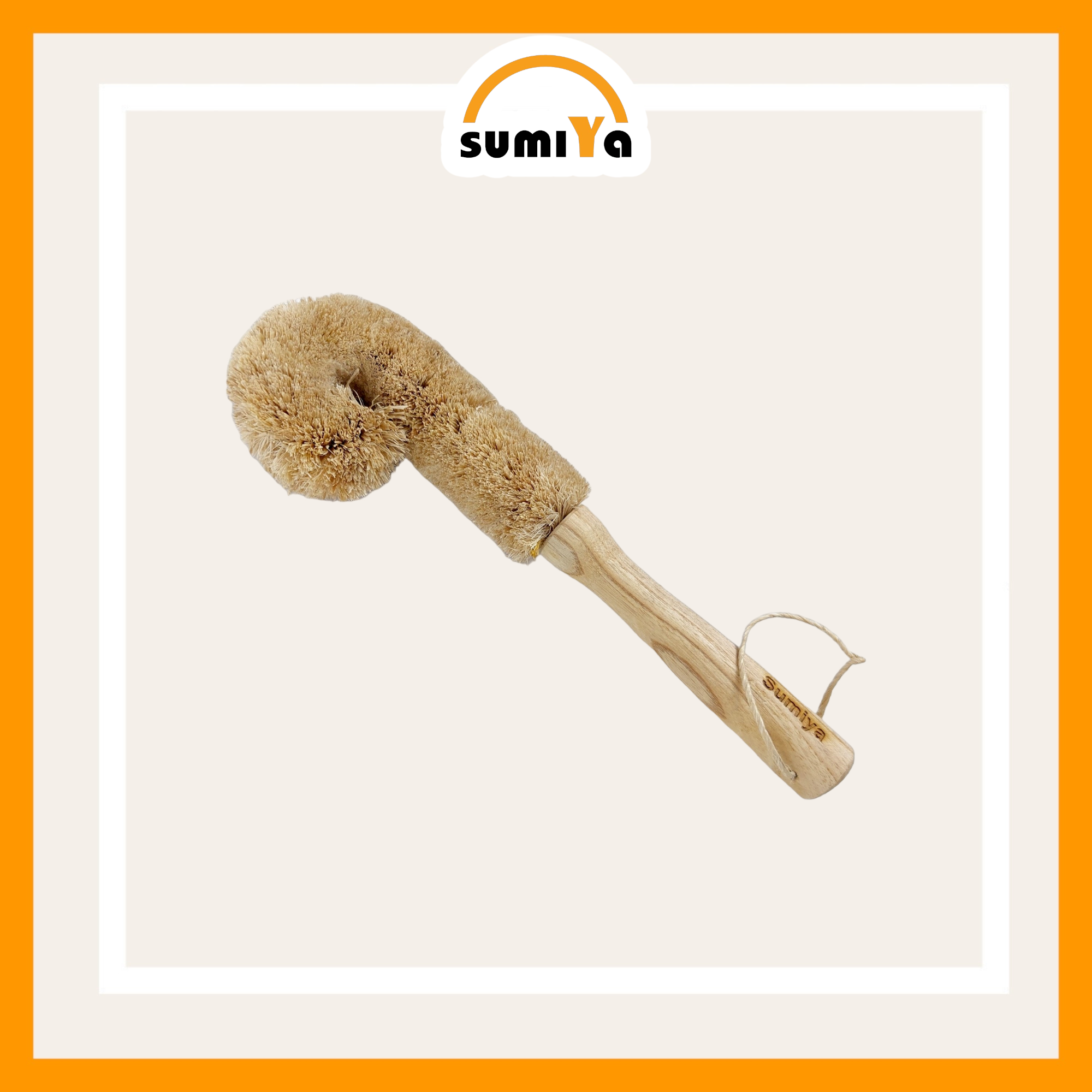Cọ sợi chuối cán gỗ, cọ chà rửa ly sợi chuối, cọ đa năng sợi chuối tự nhiên thân thiện môi trường