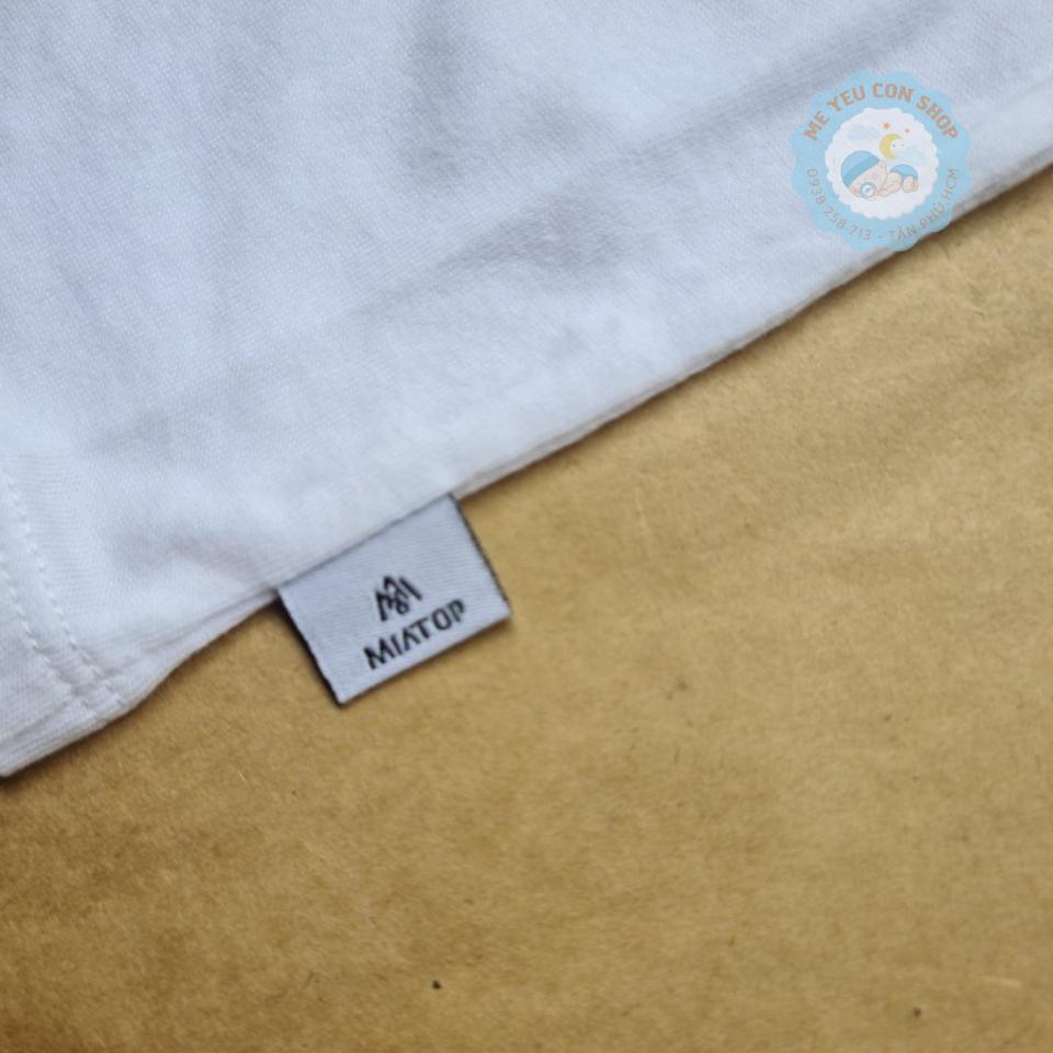 ÁO SƠ SINH COTTON TRẮNG THÊU HÌNH TAY NGẮN/ TAY DÀI CHO BÉ - MIATOP