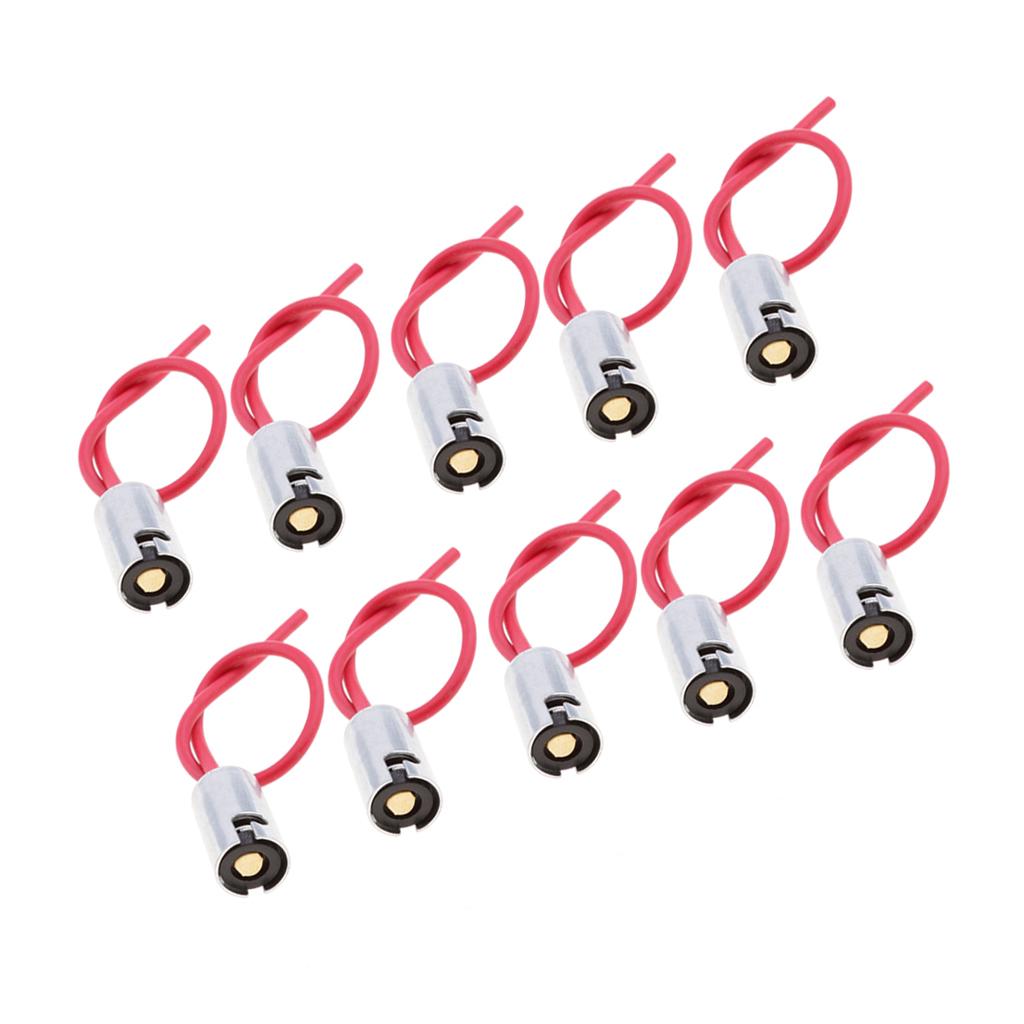 2x10 Pieces BA9S Light Lamp Bulb Holder Base Female Socket Wire Connector