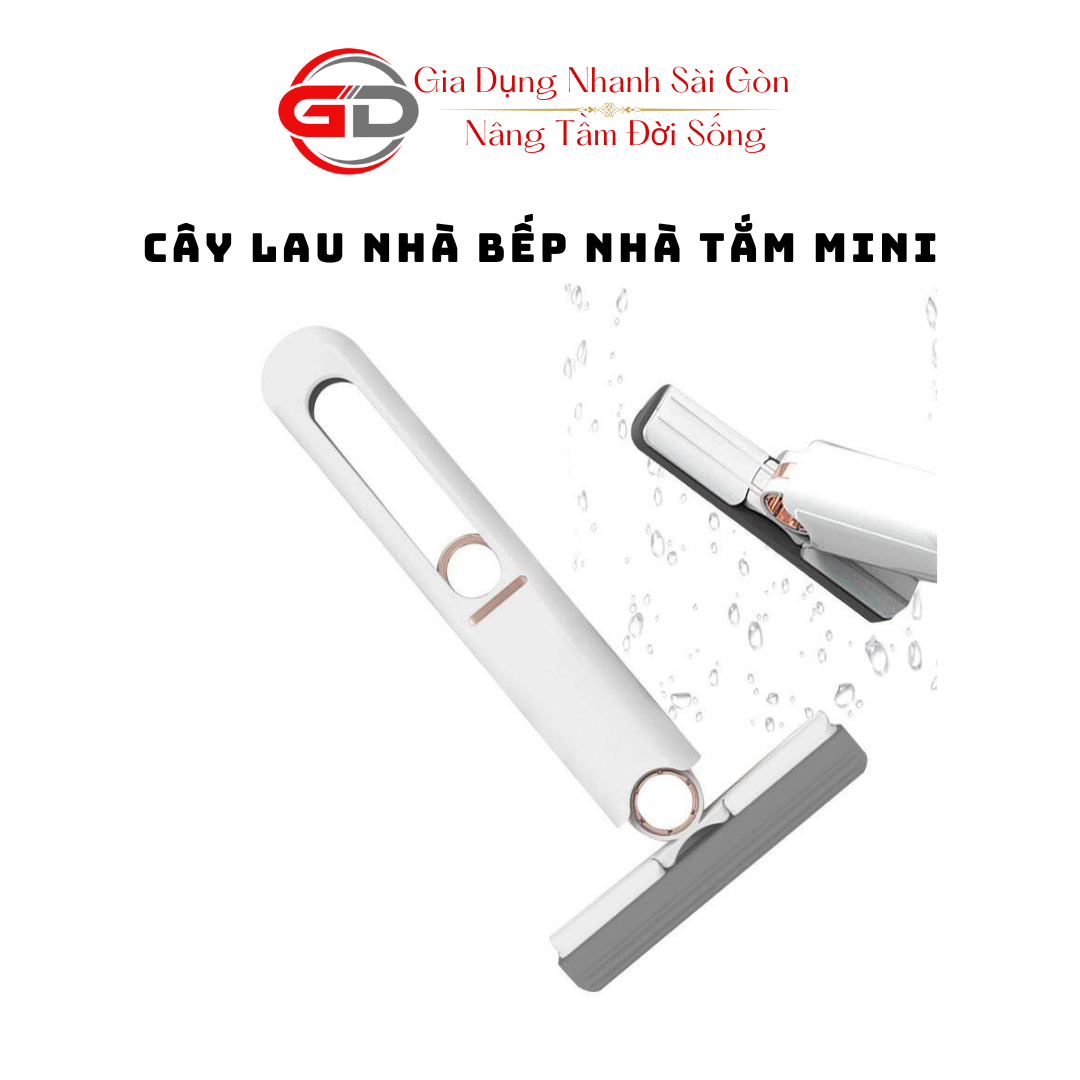 Cây lau nhà mini bọt biển gấp gọn nhỏ gọn tiện lợi màu trắng