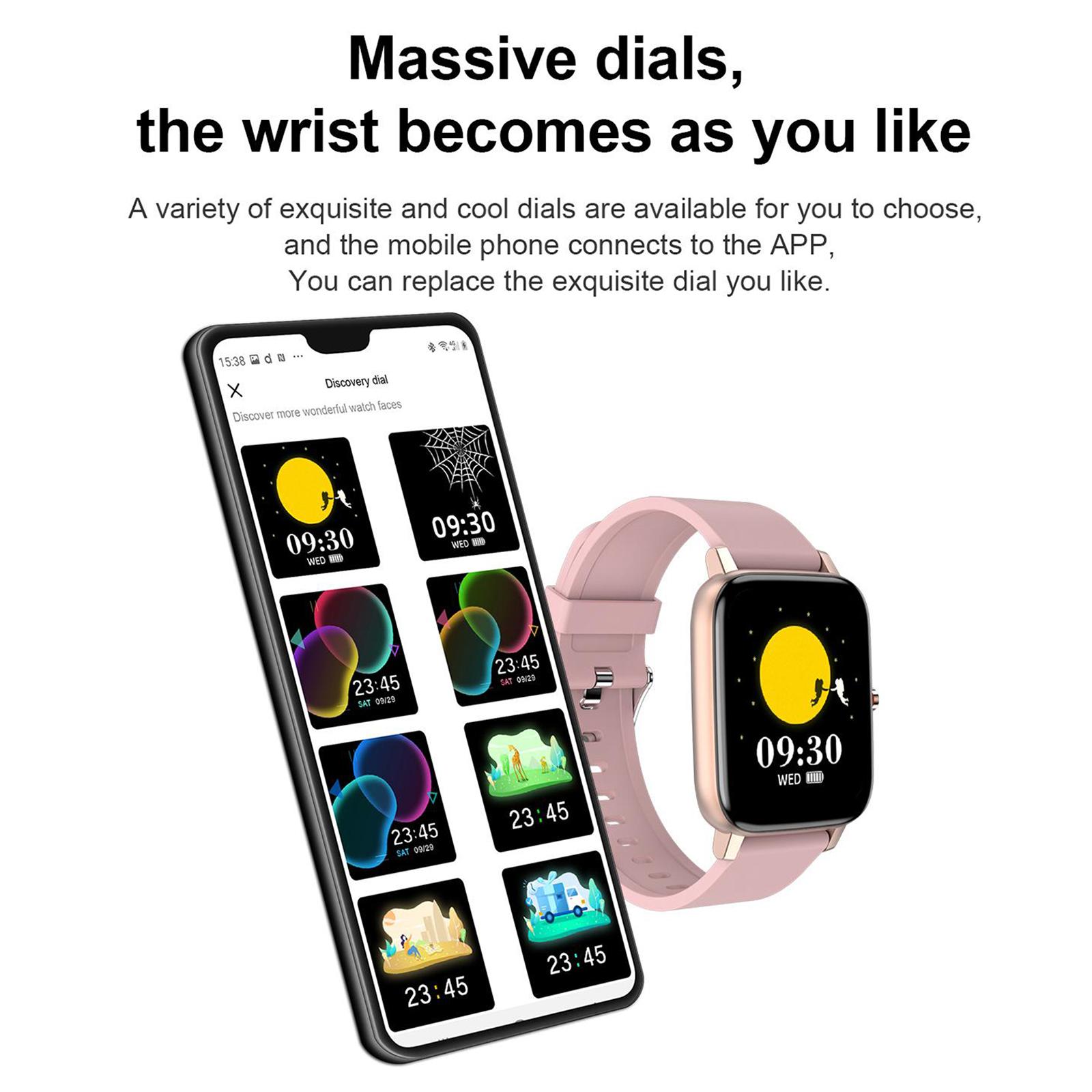 Smart Watch, H80 Fitness Tracker 1.69 inch Full Touch Screen Blood Oxygen Monitor Sleep Step Tracking, IP67 Waterproof Smartwatch