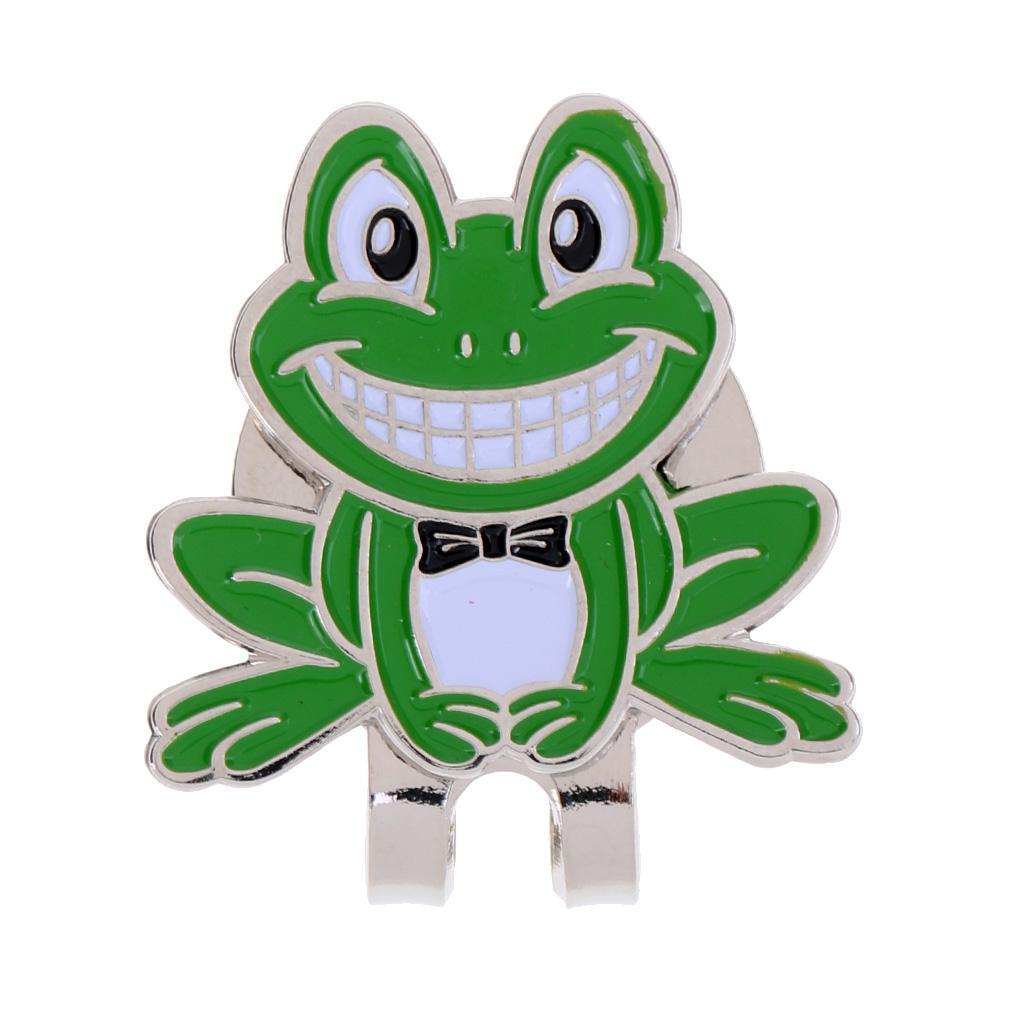 2-3pack Funny Frog Pattern Alloy Golf Ball Marker with Magnetic Hat Clip Golfer