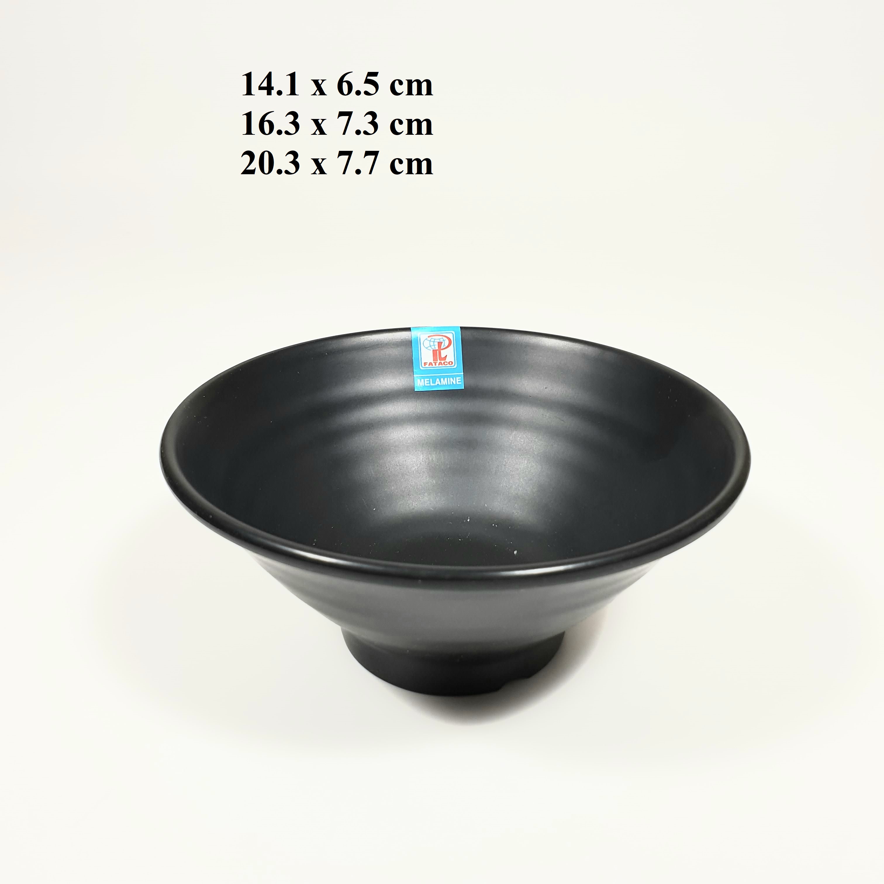 Tô xoăn đựng bún phở nhựa Melamine nhám đen nhiều Size