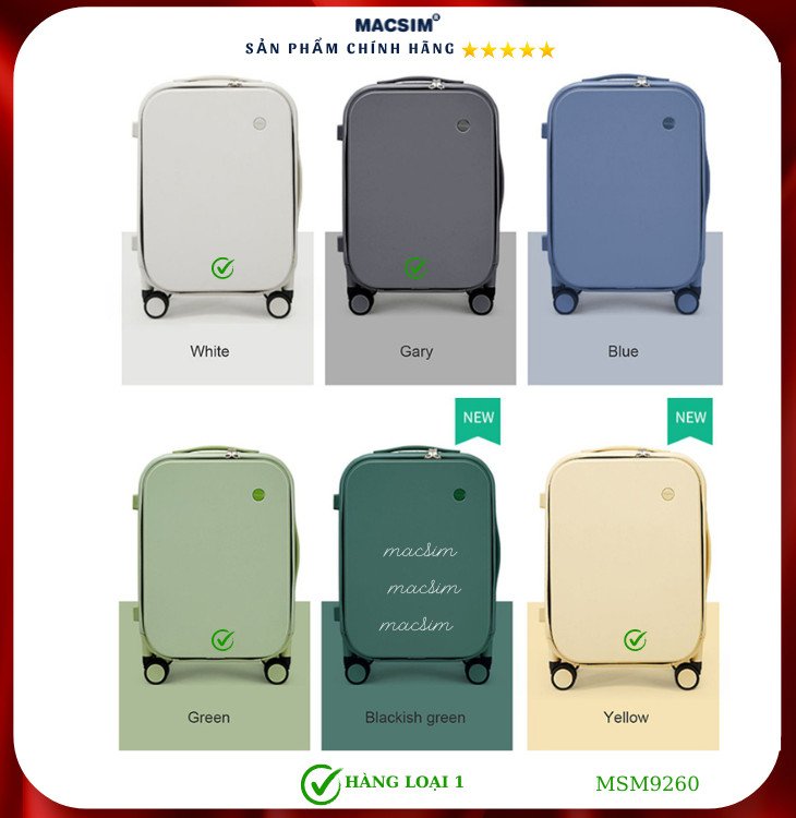 Vali cao cấp Macsim MiXi MSM9260- màu xanh ( 20 incher )