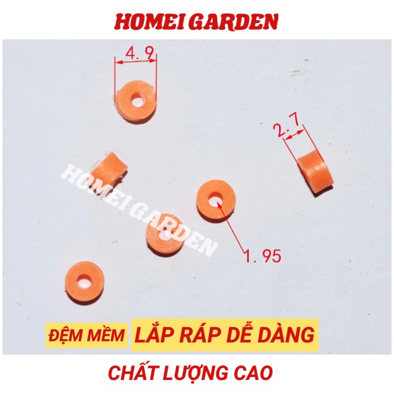 Đệm trục màu da cam kích thước 2x5x3mm chất lượng cao - HM0020