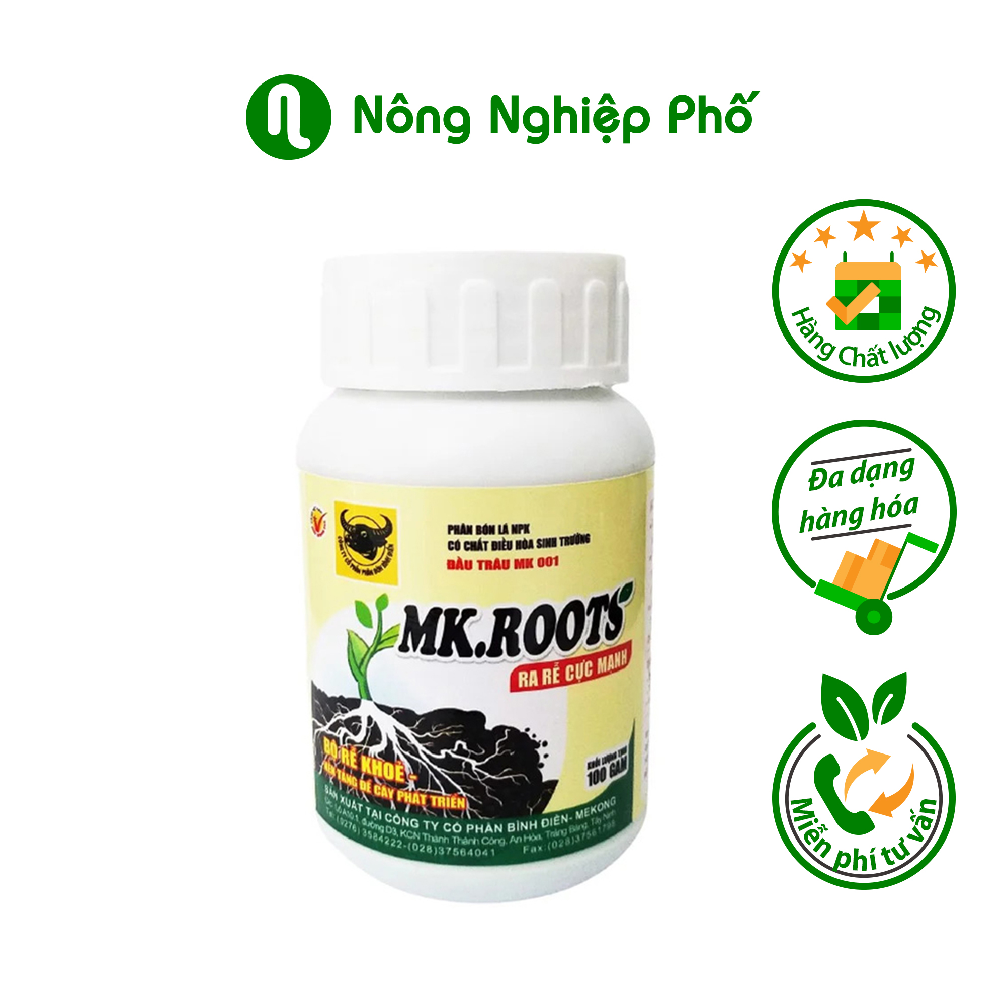 Phân bón lá ra rễ MK . ROOTS Đầu Trâu - Hũ 100gram