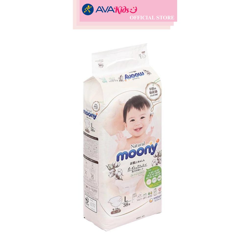 Tã dán Moony Natural size L 38 miếng (9 - 14 kg)