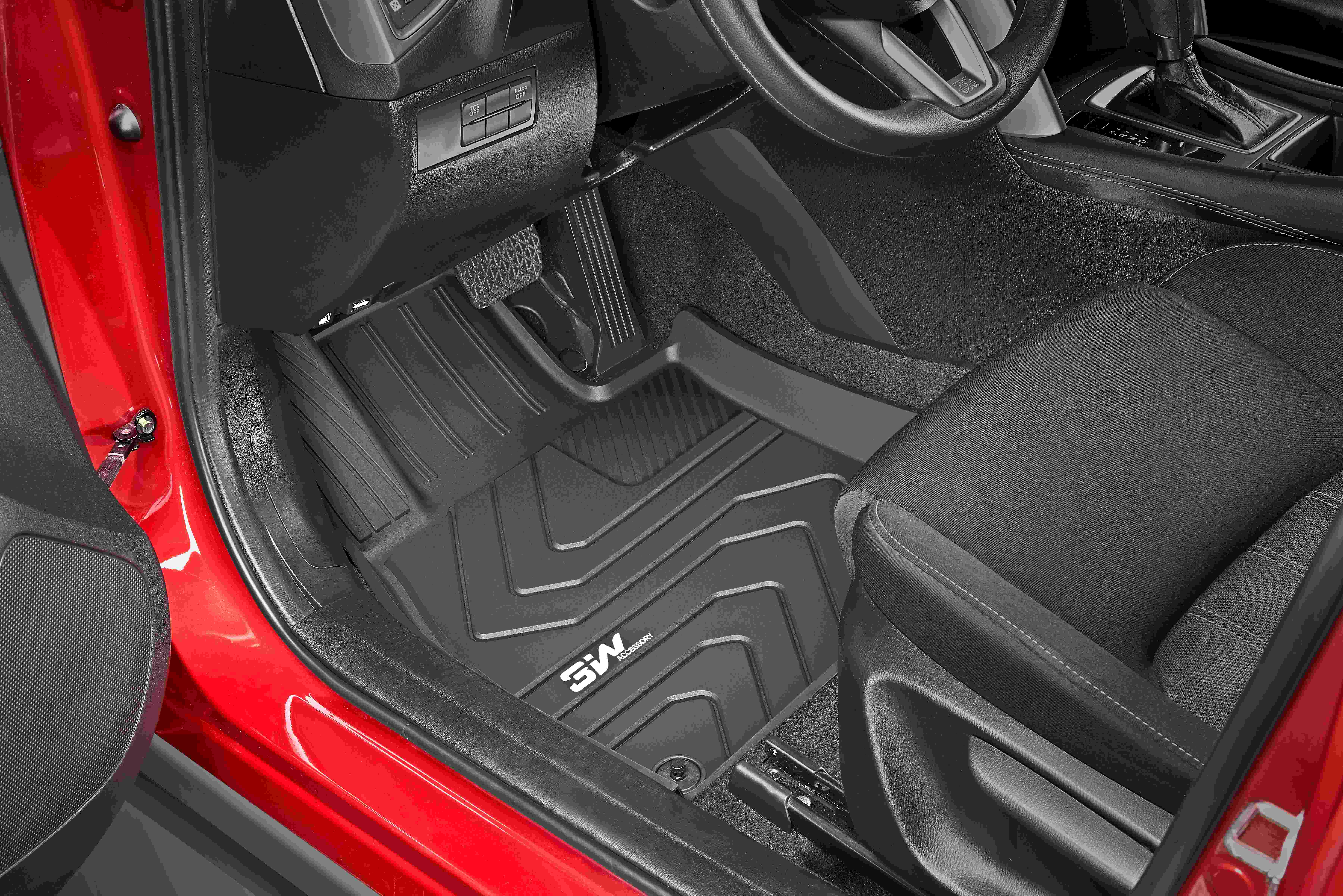 Thảm lót sàn xe ô tô dành cho MAZDA 3 AXELA 2013-2019 Nhãn hiệu Macsim 3W chất liệu nhựa TPE đúc khuôn cao cấp - màu đen