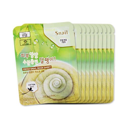 Combo 10 Mặt nạ chiết xuất từ dịch nhầy ốc sên 3W CLINIC Hàn Quốc 23mlx10