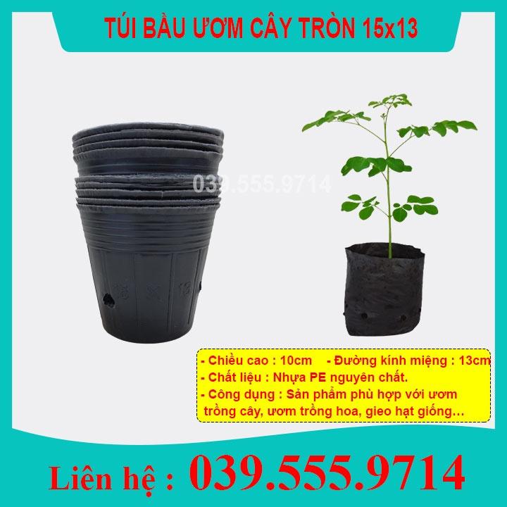 TÚI BẦU ĐEN TRÒN ƯƠM CÂY SIZE 13X15 ( 1KG) - TÚI DẺO BỀN ĐẸP TÁI SỬ DỤNG NHIỀU LẦN