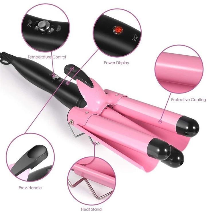 Máy dập tóc xoăn sóng 3 trục dành cho makeup tạo kiểu tóc cá nhân chuyên nghiệp - Hity Beauty