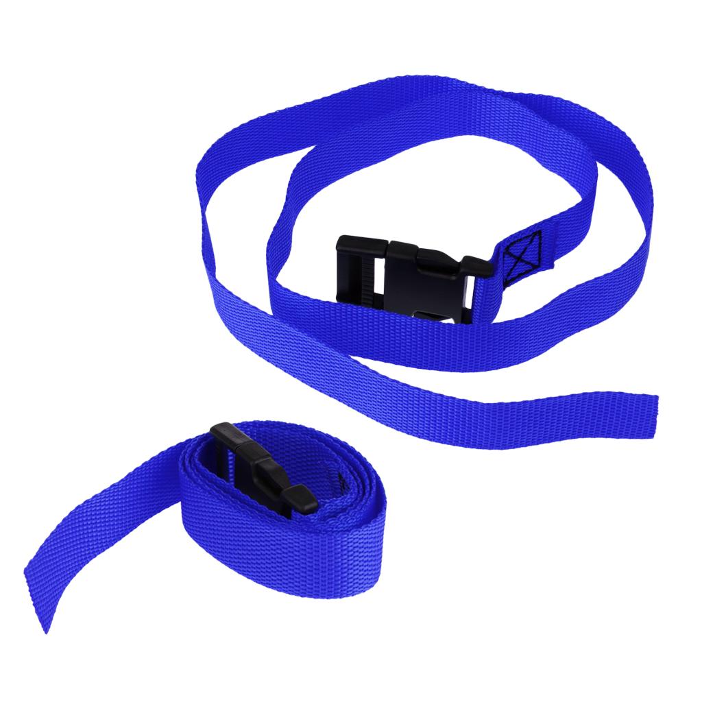 2pcs Golf Trolley Webbing Straps Quick Release Suitcase Tie Down Belt Blue