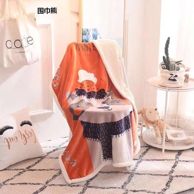 Chăn lông cừu mini 100cm x 140 cm hình con vật cho bé