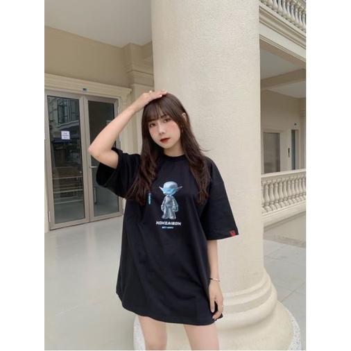 Áo thun unisex tay lỡ Now sài gòn SILVER ROBOT TEE || Hany shop