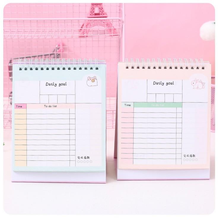 Sổ Kế Hoạch Lò Xo 100 Ngày - 100 Days Daily Planner Notebooks Chuột Hamster (19 x 15 cm) Ghi Chú Giấy Note