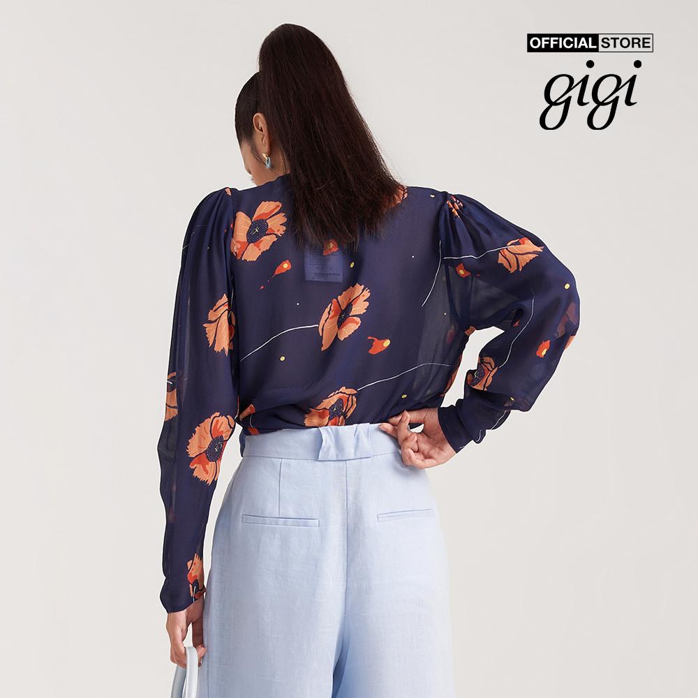 GIGI - Áo kiểu nữ cổ V tay dài họa tiết hoa thanh lịch G1110T221263