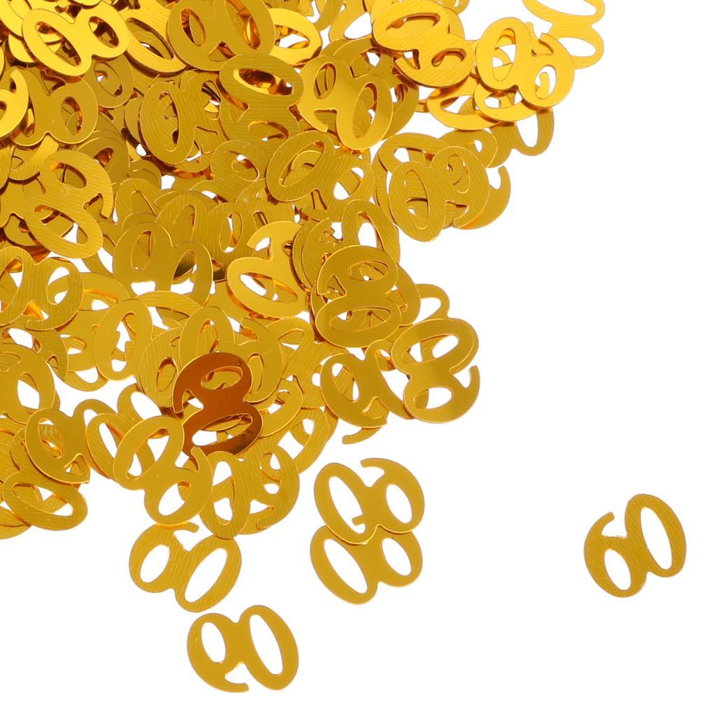 3X Table Confetti Age Birthday Party Wedding Anniversary Table Confetti Gold 60