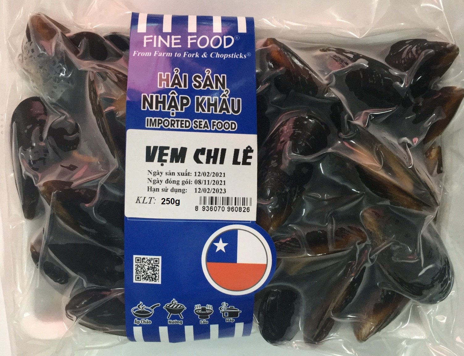 - Vẹm xanh Chile nguyên vỏ - 250gram