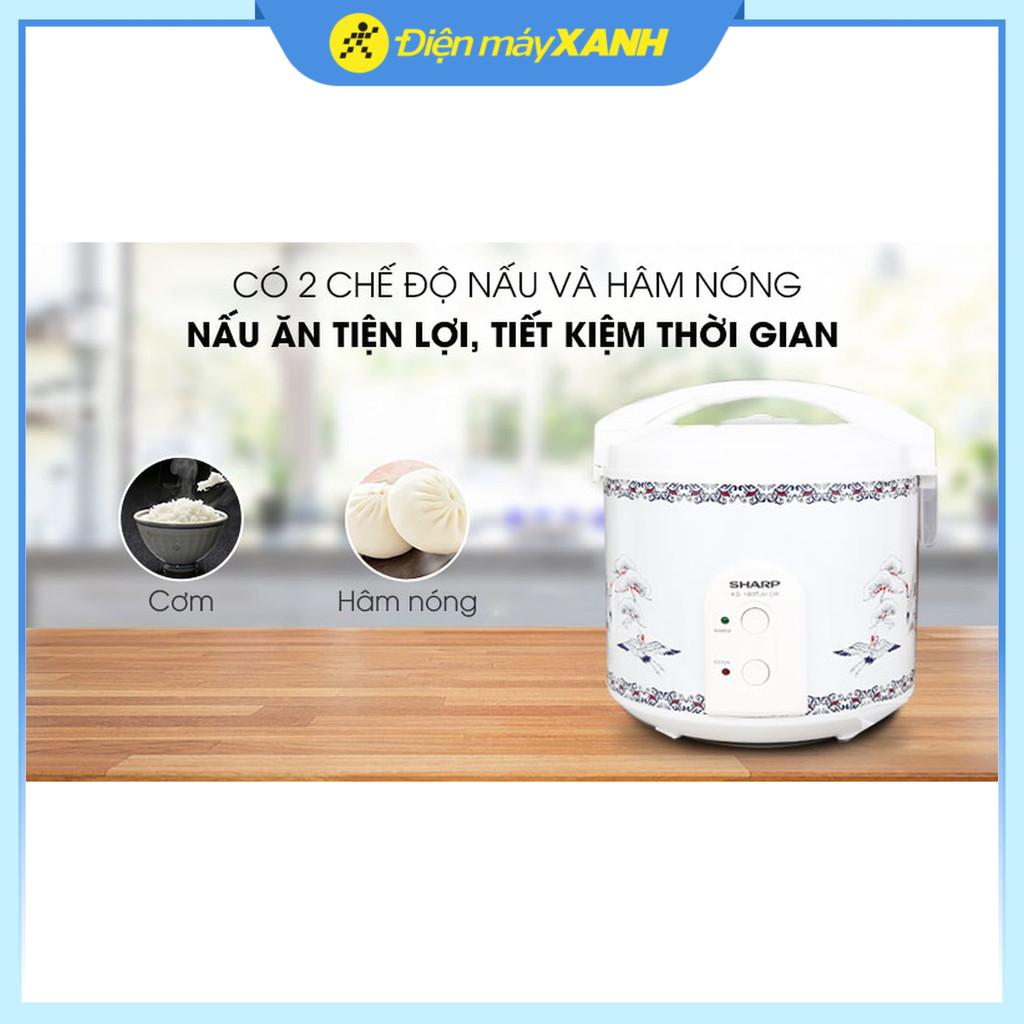 Nồi cơm nắp gài Sharp 1.8 lít KS-183TJV-CR - Hàng Chính Hãng