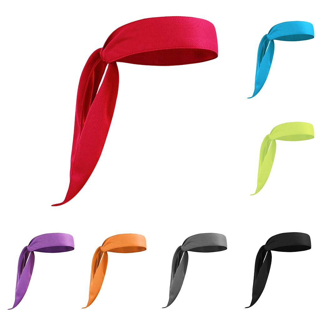 Men Women Sports Headband Tennis Running Fitness Sweatband Hairband red