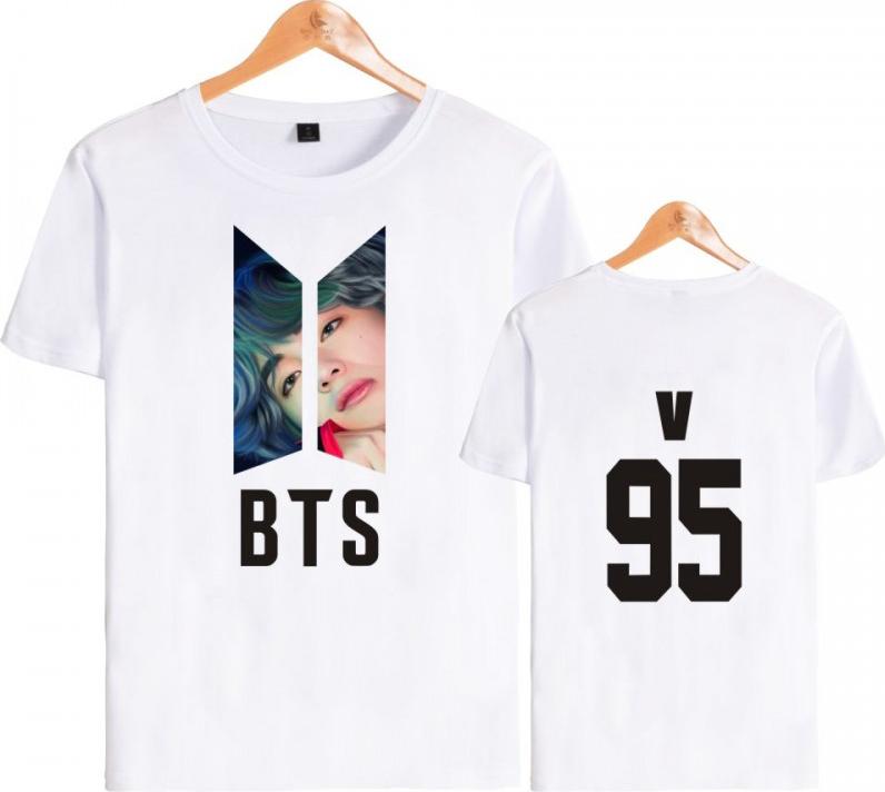 Áo BTS V áo phông in 2 mặt in logo BTS