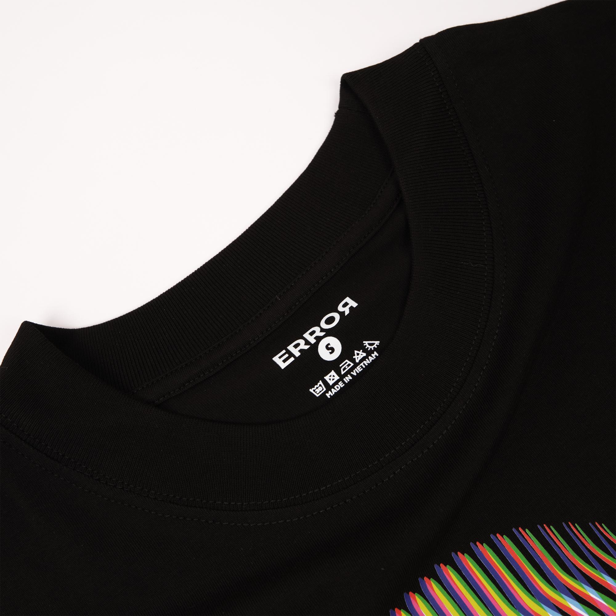 Áo Thun Oversize Unisex Error Head Local Brand Error Cotton Mỹ 100% Tee Basic Màu Đen Vải Trơn Không Xù Lông