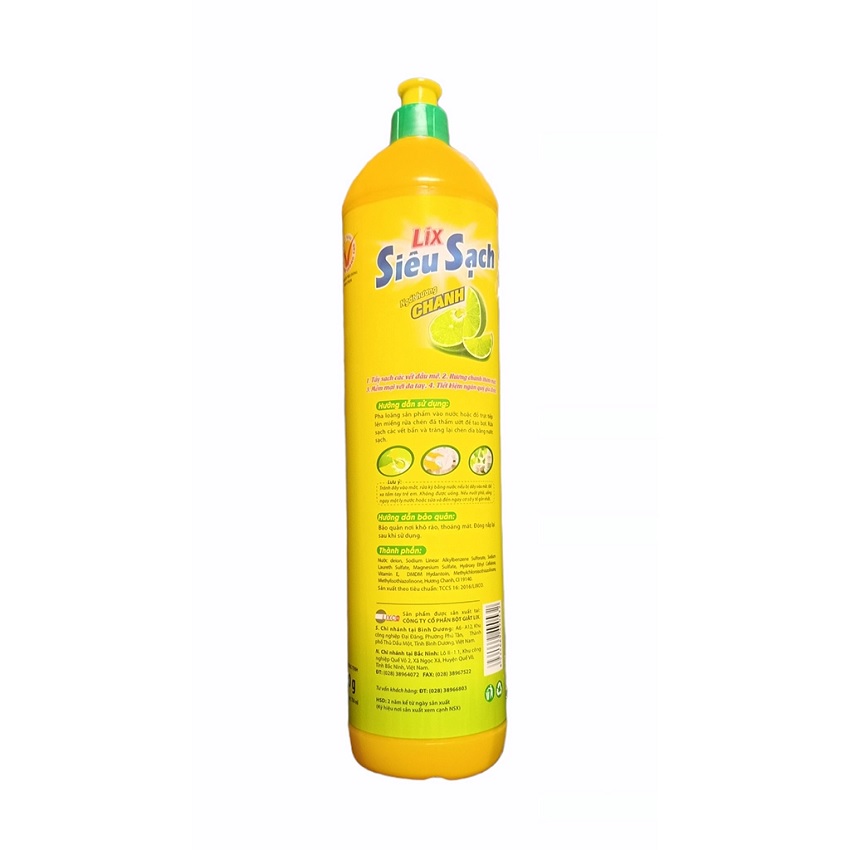 Nước rửa chén siêu sạch chanh 750gr NS750 sạch bóng vết dầu mỡ