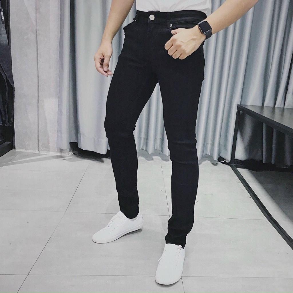 Quần jean nam xanh không rách gối chất bò cao cấp co dãn 4 chiều, quần rin nam đẹp AD9JM NHIỀU MẪU HOT