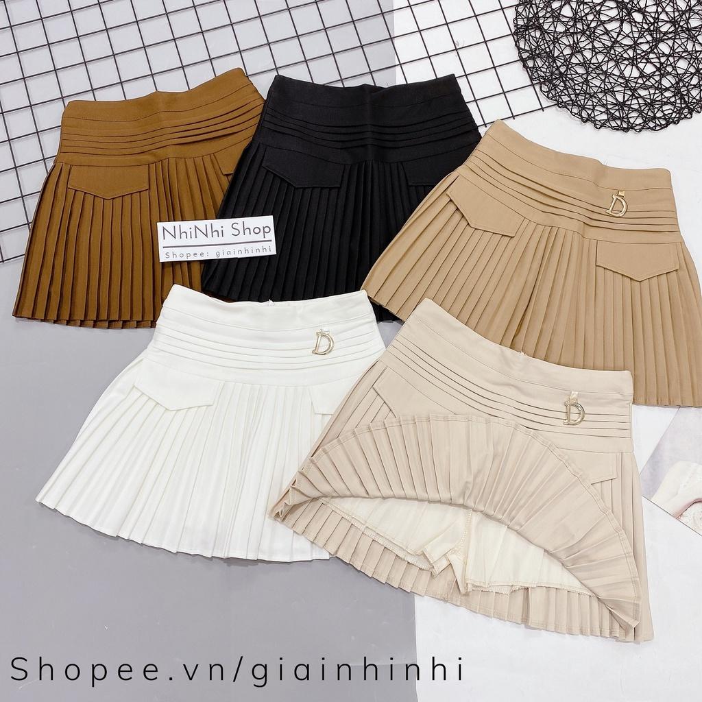 Chân váy xếp ly nắp túi lên dáng sang chảnh có lót quần trong CV8808 - NhiNhi Shop