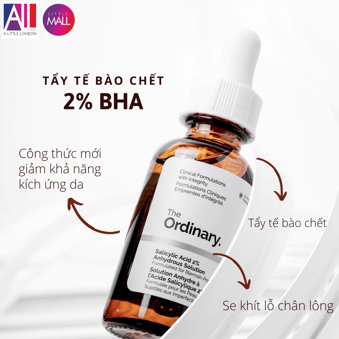 Tinh chất tẩy da chết 2% BHA The Ordinary Salicylic Acid Anhydrous Solution/Solution 30ml