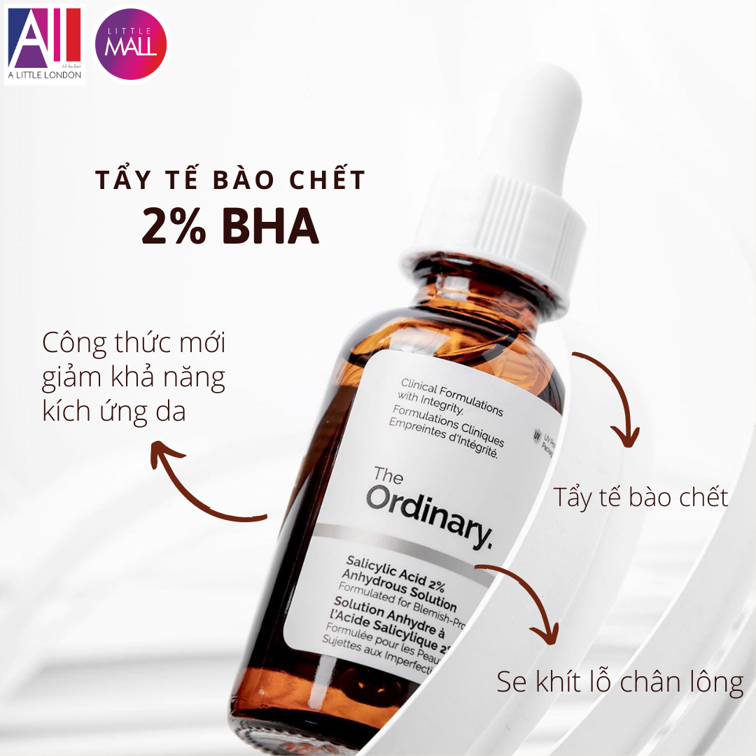 Tinh chất tẩy da chết 2% BHA The Ordinary Salicylic Acid Anhydrous Solution/Solution 30ml (Bill Anh)