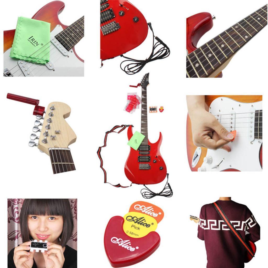 1 Pack Multi-colored Electric Guitar Replacement Parts, Strings Strap Pitch Pipe Cable Adapter String Winder