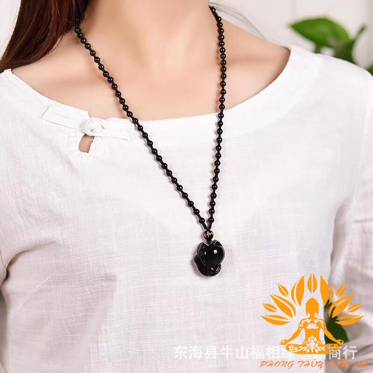 MẶT DÂY CHUYỀN HỒ LY ĐÁ TỰ NHIÊN NGŨ SẮC OBSIDIAN TÌNH DUYÊN MAY MẮN TÀI LỘC TẶNG KÈM DÂY VÀ HỘP GẤM ĐẸP